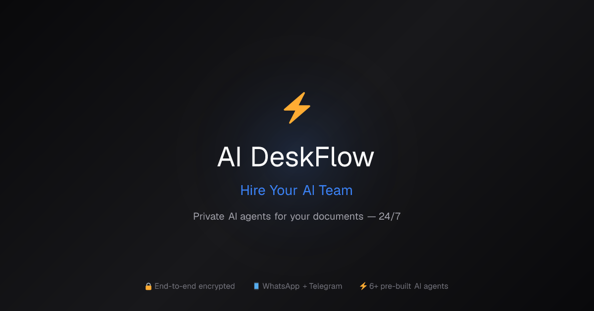 AI DeskFlow — Sovereign AI for Your Documents | Private AI Workspace